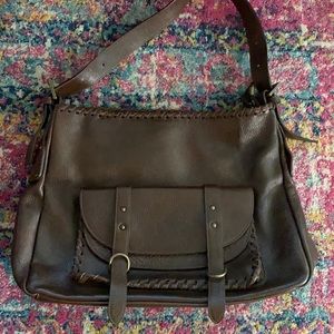 Brown Italian Leather Shoulder Bag